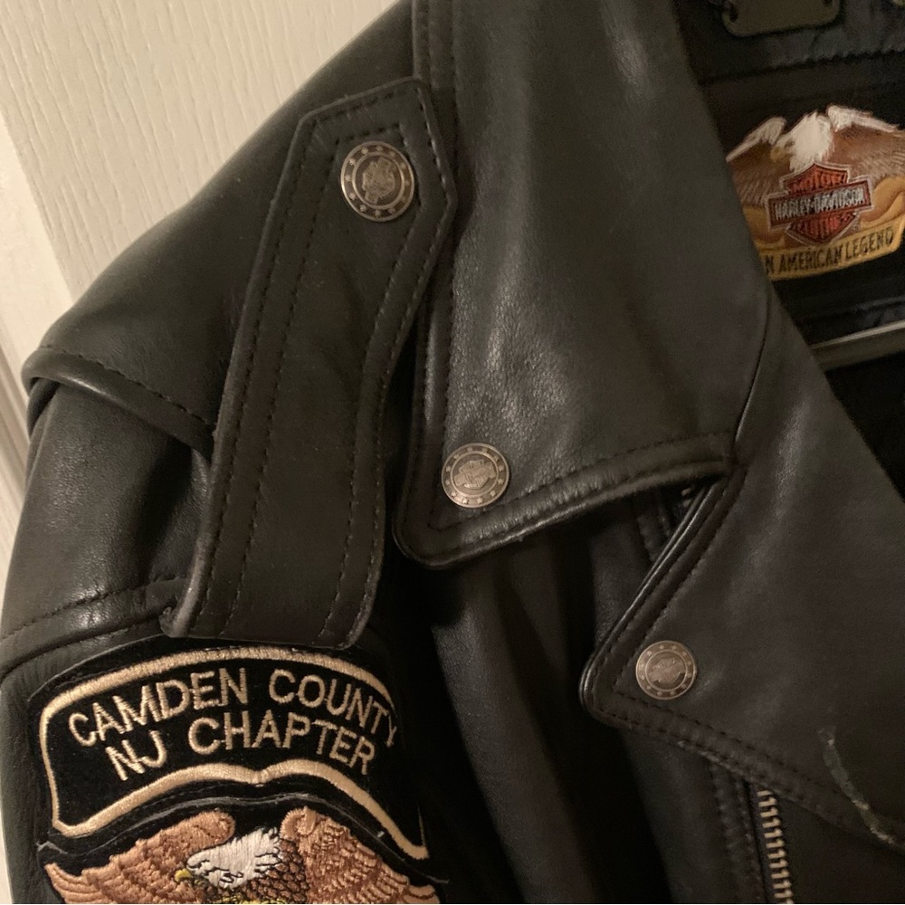 Harley Davidson Hand Painted Insulated Leather Jacket Big/Tall 48R VTG RARE FIND - Picture 9 of 16
